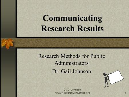 Communicating Research Results