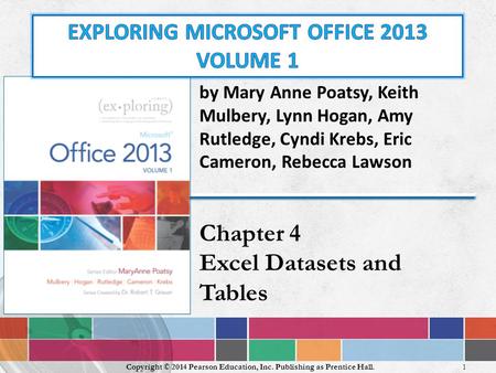 Copyright © 2014 Pearson Education, Inc. Publishing as Prentice Hall. 1 by Mary Anne Poatsy, Keith Mulbery, Lynn Hogan, Amy Rutledge, Cyndi Krebs, Eric.