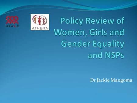 Dr Jackie Mangoma. Gender inequalities: Reflections & Issues (Gender Based Violence)