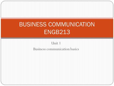 BUSINESS COMMUNICATION ENGB213