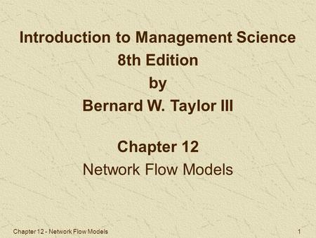 Introduction to Management Science