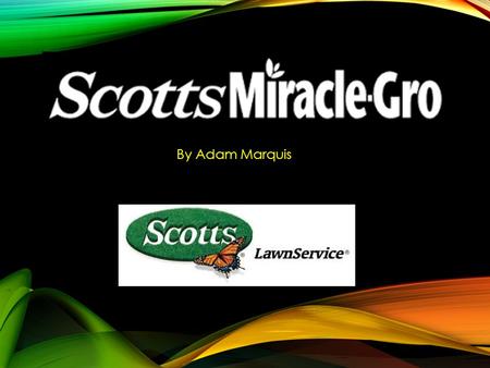 By Adam Marquis. TABLE OF CONTENTS Overview What they do Company History Segments of Scotts Growing Organization Financial Analysis Stock History Competition.