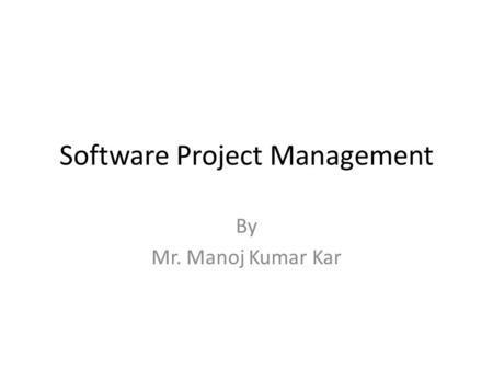 Software Project Management