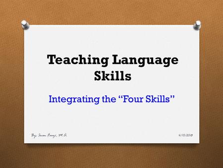 Teaching Language Skills