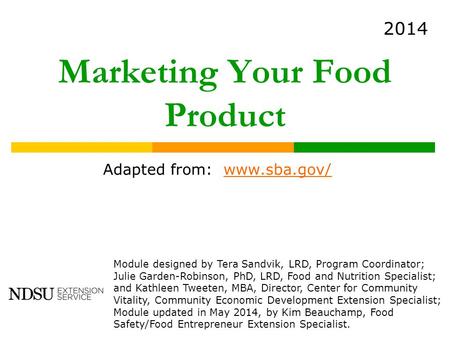 Marketing Your Food Product