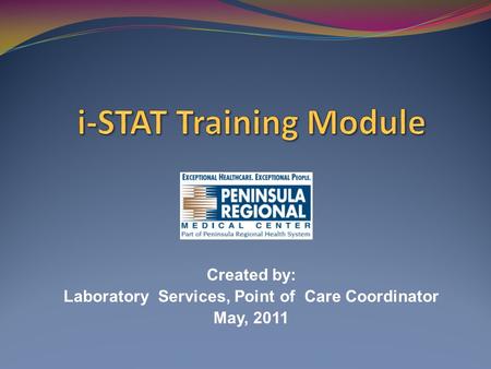 i-STAT Training Module