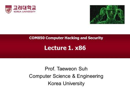 COM850 Computer Hacking and Security