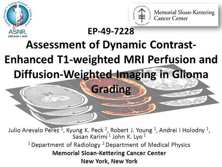 Julio Arevalo Perez 1, Kyung K. Peck 2, Robert J. Young 1, Andrei I Holodny 1, Sasan Karimi 1 John K. Lyo 1 1 Department of Radiology 2 Department of Medical.