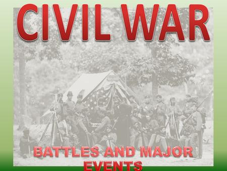 April 12, 1861 South Carolina First Battle of the Civil War Lincoln refused to surrender the fort; ordered a resupply expedition; shots were fired. No.