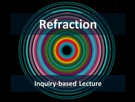 Refraction Inquiry-based Lecture. Inquiry 1 Put the pencil in an empty beaker and see it on the side of the beaker. What do you see? Now fill the beaker.