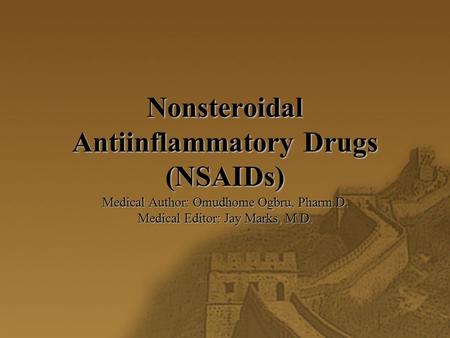 Nonsteroidal Antiinflammatory Drugs (NSAIDs)