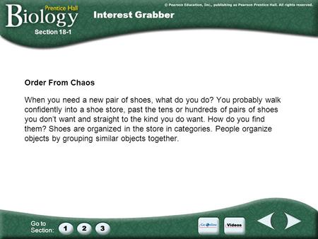 Go to Section: Order From Chaos When you need a new pair of shoes, what do you do? You probably walk confidently into a shoe store, past the tens or hundreds.