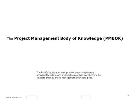 The Project Management Body of Knowledge (PMBOK)