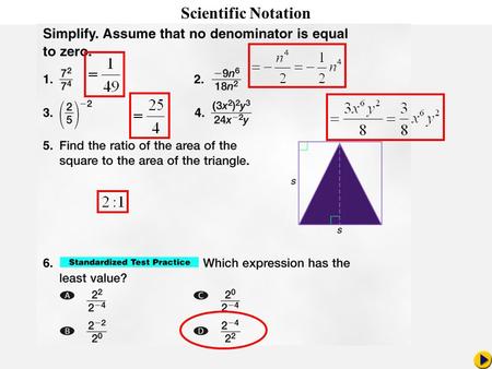 Algebra 8-3 Scientific Notation