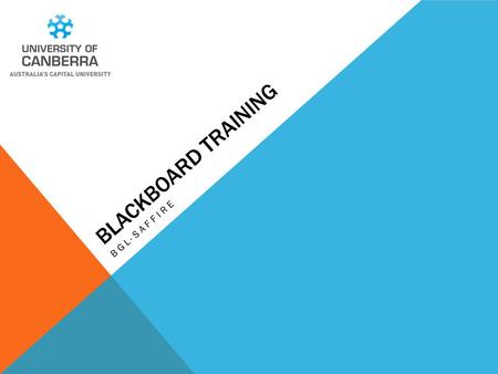 BLACKBOARD TRAINING BGL-SAFFIRE. PURPOSE To familiarise you with the interface and features of Blackboard Collaborate Polling Audio and video features.