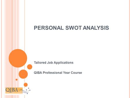 PERSONAL SWOT ANALYSIS