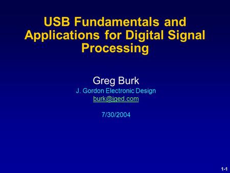 USB Fundamentals and Applications for Digital Signal Processing