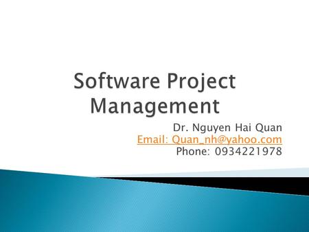 Software Project Management