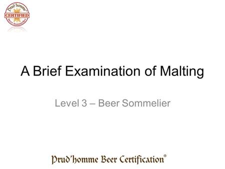 A Brief Examination of Malting Level 3 – Beer Sommelier.