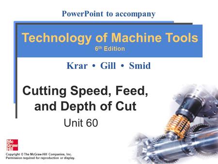 Cutting Speed, Feed, and Depth of Cut