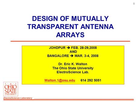 DESIGN OF MUTUALLY TRANSPARENT ANTENNA ARRAYS