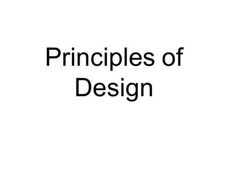 Principles of Design.