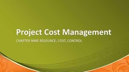 Project Cost Management