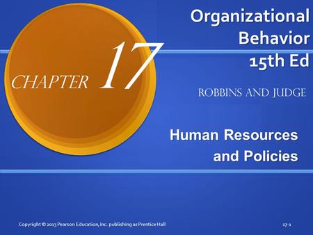 Organizational Behavior 15th Ed