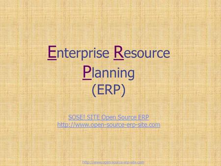 Enterprise Resource Planning