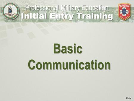 Initial Entry Training