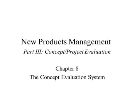 New Products Management