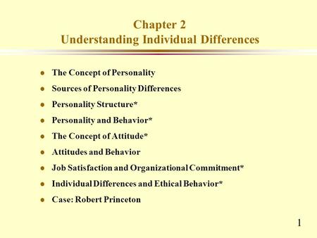 Chapter 2 Understanding Individual Differences