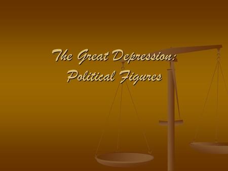 The Great Depression: Political Figures. Richard Bedford Bennett July 3, 1870 – June 26, 1947 July 3, 1870 – June 26, 1947 Elected Prime Minister of Canada.