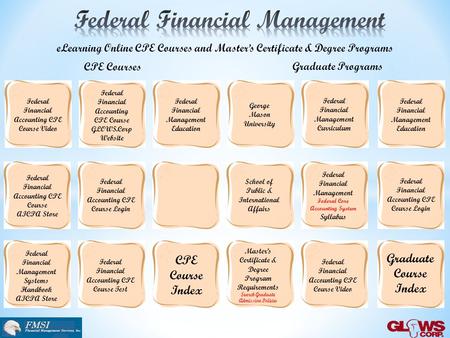 Federal Financial Accounting CPE Course Video eLearning Online CPE Courses and Master’s Certificate & Degree Programs Federal Financial Accounting CPE.