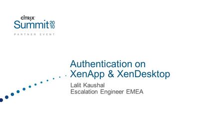 Authentication on XenApp & XenDesktop