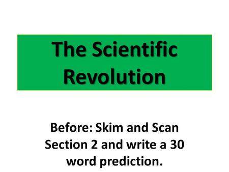 The Scientific Revolution