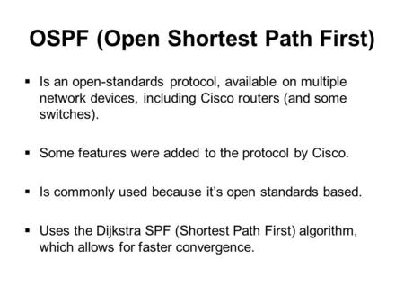 OSPF (Open Shortest Path First)