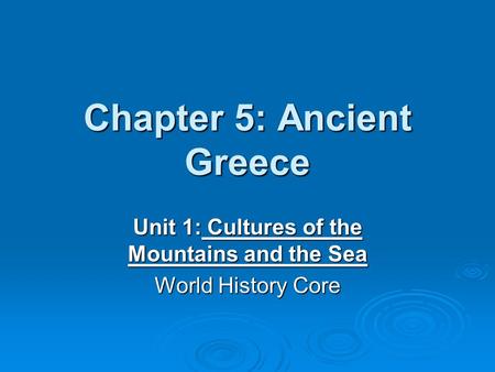 Chapter 5: Ancient Greece