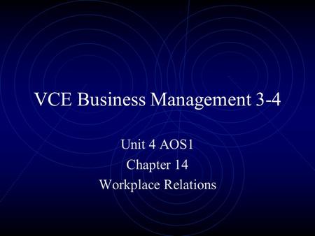 VCE Business Management 3-4