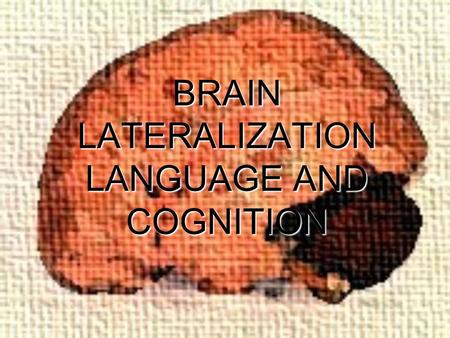 BRAIN LATERALIZATION LANGUAGE AND COGNITION. CEREBRAL LATERALIZATION  Significant Events in History Marc Dax (1836)Marc Dax (1836)  Dax was the first.