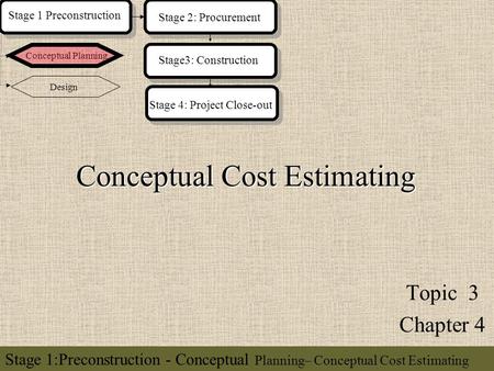 Conceptual Cost Estimating