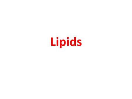 Lipids.