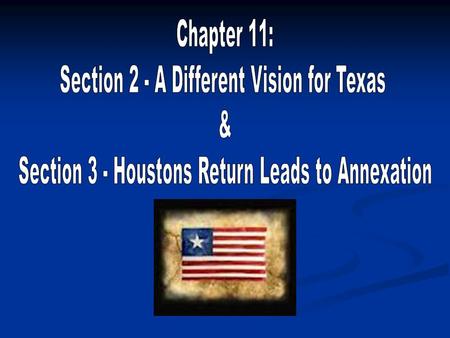 Lamar’s Plan for the Republic of Texas Lamar’s plan: 1. Clear Texas of all Native Americans 2. Spend large sums of borrowed money on military expeditions.