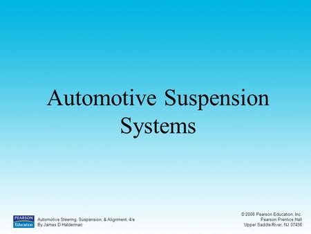 Automotive Suspension Systems