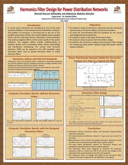 Introduction In recent years, harmonics are considered as one of the most essential problems in the industrial power distribution networks. The problem.