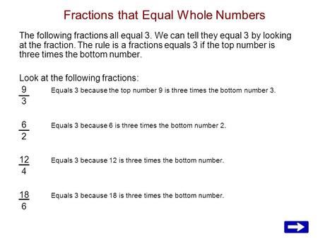 Fractions that Equal Whole Numbers