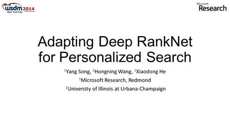 Adapting Deep RankNet for Personalized Search