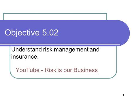 Understand risk management and insurance.