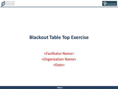 Blackout Table Top Exercise