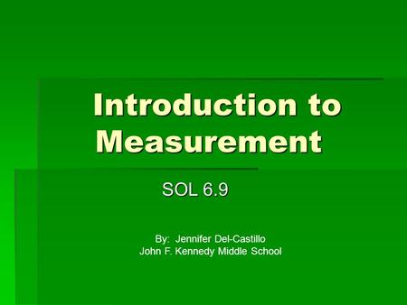 Introduction to Measurement